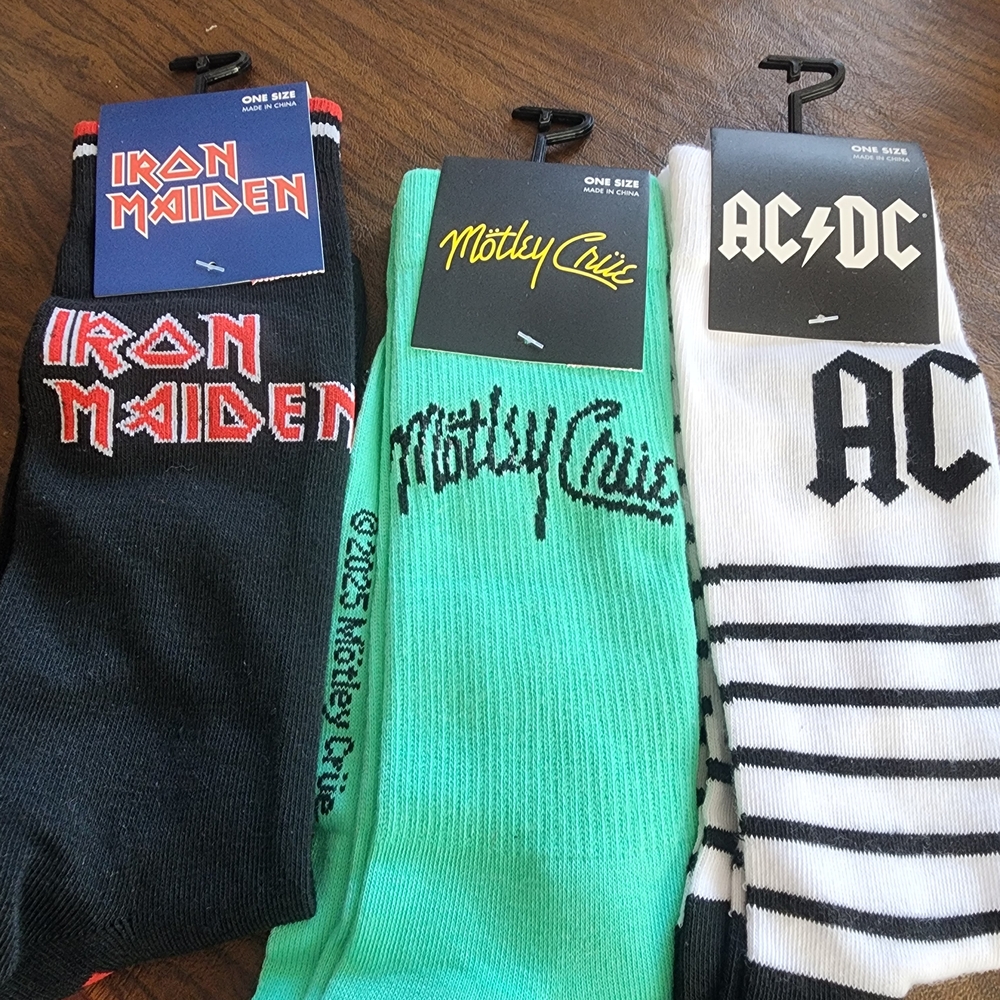 Iron Maiden, Mötley Crüe, AC/DC Men's Socks Set